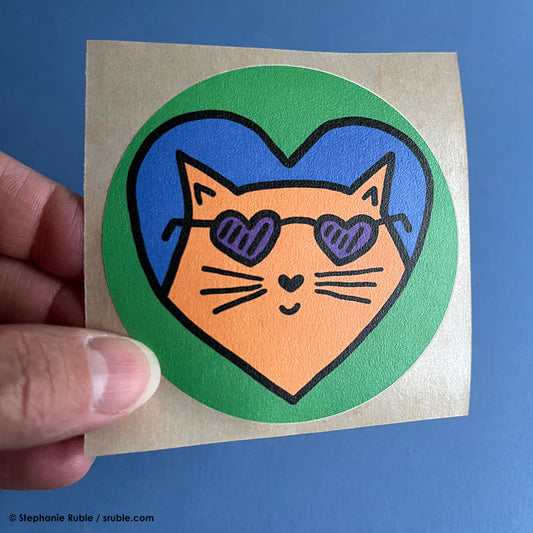 Cool Orange Cat Sticker (Paper)