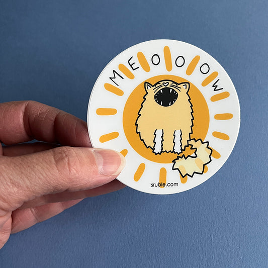 Kitty Sun Circle Sticker (Vinyl)