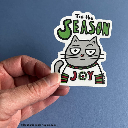 Tis the Season Cat Sticker (Vinyl)